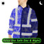 Blue Neon Flowers Hi-Vis Waterproof Jacket