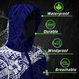 Hi Vis Jacket Waterproof Reflective Tapes Blue White Turtle Hawaiian Polynesian Tribal Custom Name Safety Workwear For Workers, Truckers, Operators