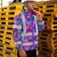 Gradient Blue Violet Hi-Vis Waterproof Jacket