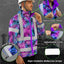 Gradient Blue Violet Hi-Vis Waterproof Jacket
