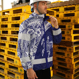 Hi Vis Jacket Waterproof Reflective Tapes Gradient Turtle Hawaiian Polynesian Tribal Custom Name