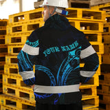 Hi Vis Jacket Waterproof Reflective Tapes Gradient Turtle Hawaiian Polynesian Tribal Custom Name