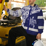 Hi Vis Jacket Waterproof Reflective Tapes Gradient Turtle Hawaiian Polynesian Tribal Custom Name