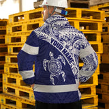Hi Vis Jacket Waterproof Reflective Tapes Gradient Turtle Hawaiian Polynesian Tribal Custom Name