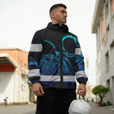 Hi Vis Jacket Waterproof Reflective Tapes Gradient Turtle Hawaiian Polynesian Tribal Custom Name