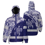 Hi Vis Jacket Waterproof Reflective Tapes Gradient Turtle Hawaiian Polynesian Tribal Custom Name