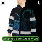 Hi Vis Jacket Waterproof Reflective Tapes Gradient Turtle Hawaiian Polynesian Tribal Custom Name