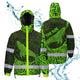 Green Neon Hawaii Whale Hi-Vis Waterproof Jacket