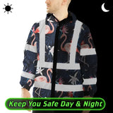 Hi Vis Jacket Waterproof Reflective Tapes Hawaii Flamingo 2 Custom Name Safety Workwear For Workers, Truckers, Operators