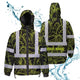 Lime Neon Flowers Hi-Vis Waterproof Jacket
