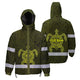 Lime Neon Hawaii Turtle Hi-Vis Waterproof Jacket