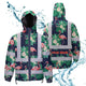 Neon Pink Flowers 2 Hi-Vis Waterproof Jacket