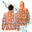 Orange Neon Flowers 2 Hi-Vis Waterproof Jacket