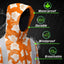Orange Neon Flowers 2 Hi-Vis Waterproof Jacket