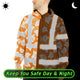 Orange Neon Flowers 2 Hi-Vis Waterproof Jacket