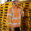 Orange Neon Flowers Hi-Vis Waterproof Jacket