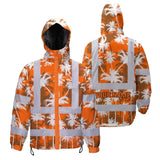Hi Vis Jacket Waterproof Reflective Tapes Orange Neon Flowers Custom Name Safety Workwear For Workers, Truckers, Operators