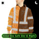 Orange Neon Flowers Hi-Vis Waterproof Jacket