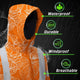 Orange Neon Flowers Hi-Vis Waterproof Jacket