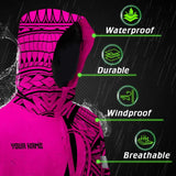 Hi Vis Jacket Waterproof Reflective Tapes Pink Neon Hawaii Custom Name Safety Workwear For Workers, Truckers, Operators