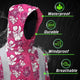 Pink Violet Flowers Hi-Vis Waterproof Jacket