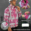 Pink Violet Flowers Hi-Vis Waterproof Jacket