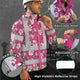Pink Violet Flowers Hi-Vis Waterproof Jacket