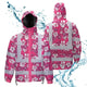 Pink Violet Flowers Hi-Vis Waterproof Jacket