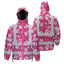 Pink Violet Flowers Hi-Vis Waterproof Jacket