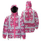 Pink Violet Flowers Hi-Vis Waterproof Jacket