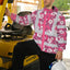 Pink Violet Flowers Hi-Vis Waterproof Jacket