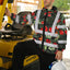 Red Neon Flowers Hi-Vis Waterproof Jacket