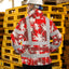 Red Neon Flowers Hi-Vis Waterproof Jacket