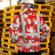 Red Neon Flowers Hi-Vis Waterproof Jacket