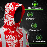 Hi Vis Jacket Waterproof Reflective Tapes Red Neon Flowers Custom Name Safety Workwear For Workers, Truckers, Operators