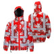 Red Neon Flowers Hi-Vis Waterproof Jacket