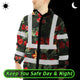 Red Neon Flowers Hi-Vis Waterproof Jacket