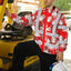 Red Neon Flowers Hi-Vis Waterproof Jacket