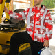 Red Neon Flowers Hi-Vis Waterproof Jacket