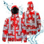 Red Neon Flowers Hi-Vis Waterproof Jacket