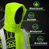 Hi Vis Jacket Waterproof Reflective Tapes TiKi Hawaiian Polynesian Tribal Custom Name Safety Workwear For Workers, Truckers, Operators