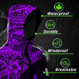 Hi Vis Jacket Waterproof Reflective Tapes Violet Neon Turtle Hawaiian Polynesian Custom Name