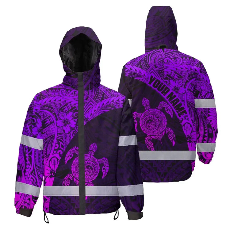 Violet Neon Turtle Hi-Vis Waterproof Jacket