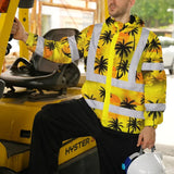 Hi Vis Jacket Waterproof Reflective Tapes Yellow Neon Flowers Custom Name Safety Workwear For Workers, Truckers, Operators
