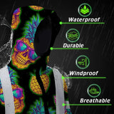 Hi Vis Jacket Waterproof Reflective Tapes Yellow Neon Skull Custom Name Safety Workwear For Workers, Truckers, Operators