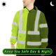 Hi Vis Jacket Waterproof Tapes Green Grey Flowers Hi-Vis Waterproof Jacket