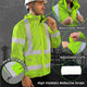 Hi Vis Jacket Waterproof Tapes Green Grey Flowers Hi-Vis Waterproof Jacket
