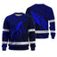 Hi Vis Long Sleeve Reflective Tapes Blue Neon Hawaii Whale Hi-Vis Work Shirt