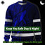 Hi Vis Long Sleeve Reflective Tapes Blue Neon Hawaii Whale Hi-Vis Work Shirt