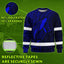 Hi Vis Long Sleeve Reflective Tapes Blue Neon Hawaii Whale Hi-Vis Work Shirt
